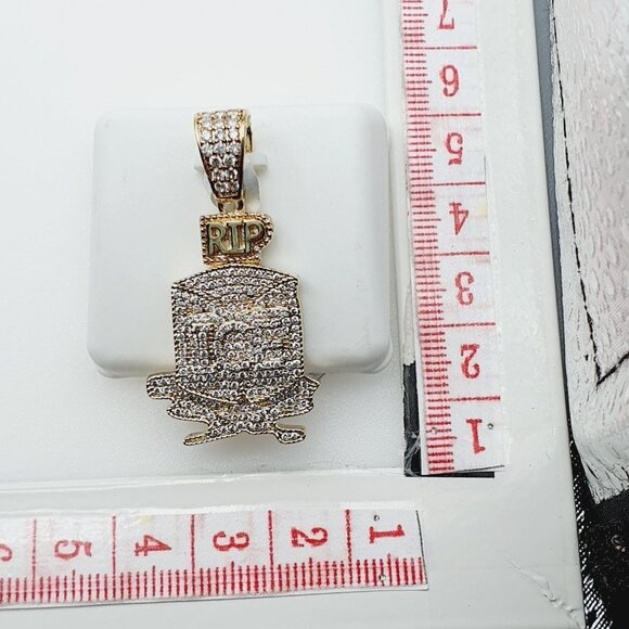 14K Gold Plated Cubic Zircon Pendant, INUS1BR263 - Picture 9 of 9
